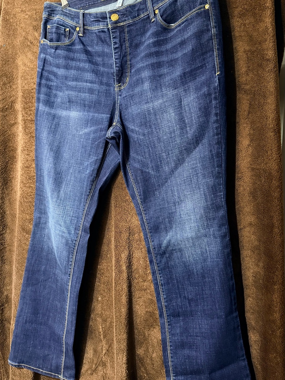 Seven7 Women's Boot Cut Jeans in Dark Blue Wash